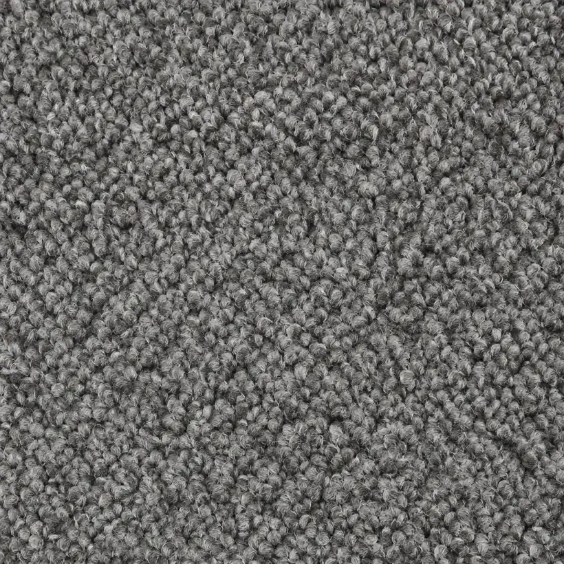 Photorealistic detail photograph of an autonomous cleaning robot vacuum head passing over low-pile office carpet, visible fibre texture, no people and no text