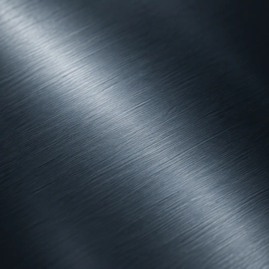 Abstract dark brushed metal surface with a soft diagonal band of light, low contrast texture