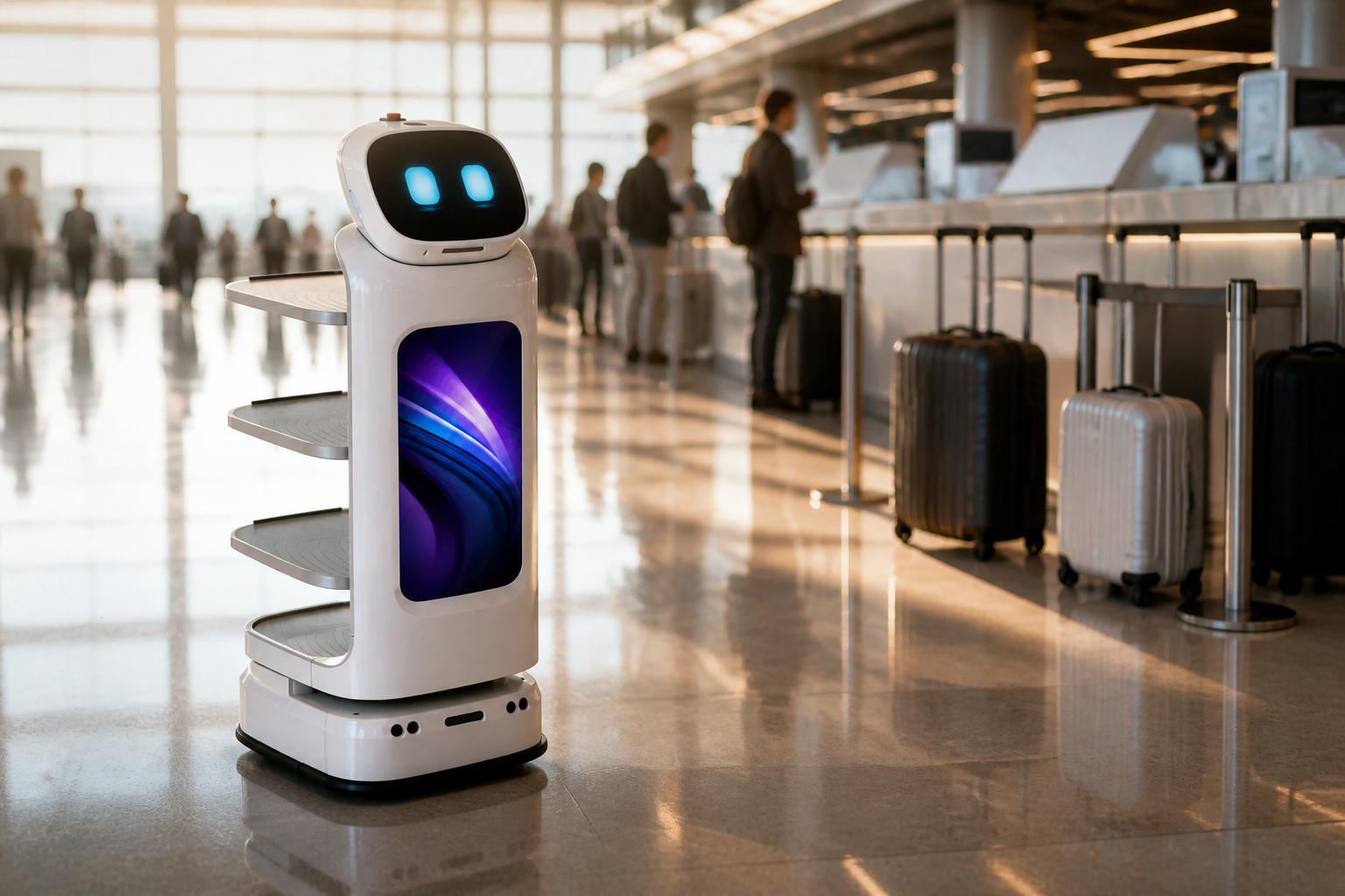 AOMAN robot working in Airports & Transport